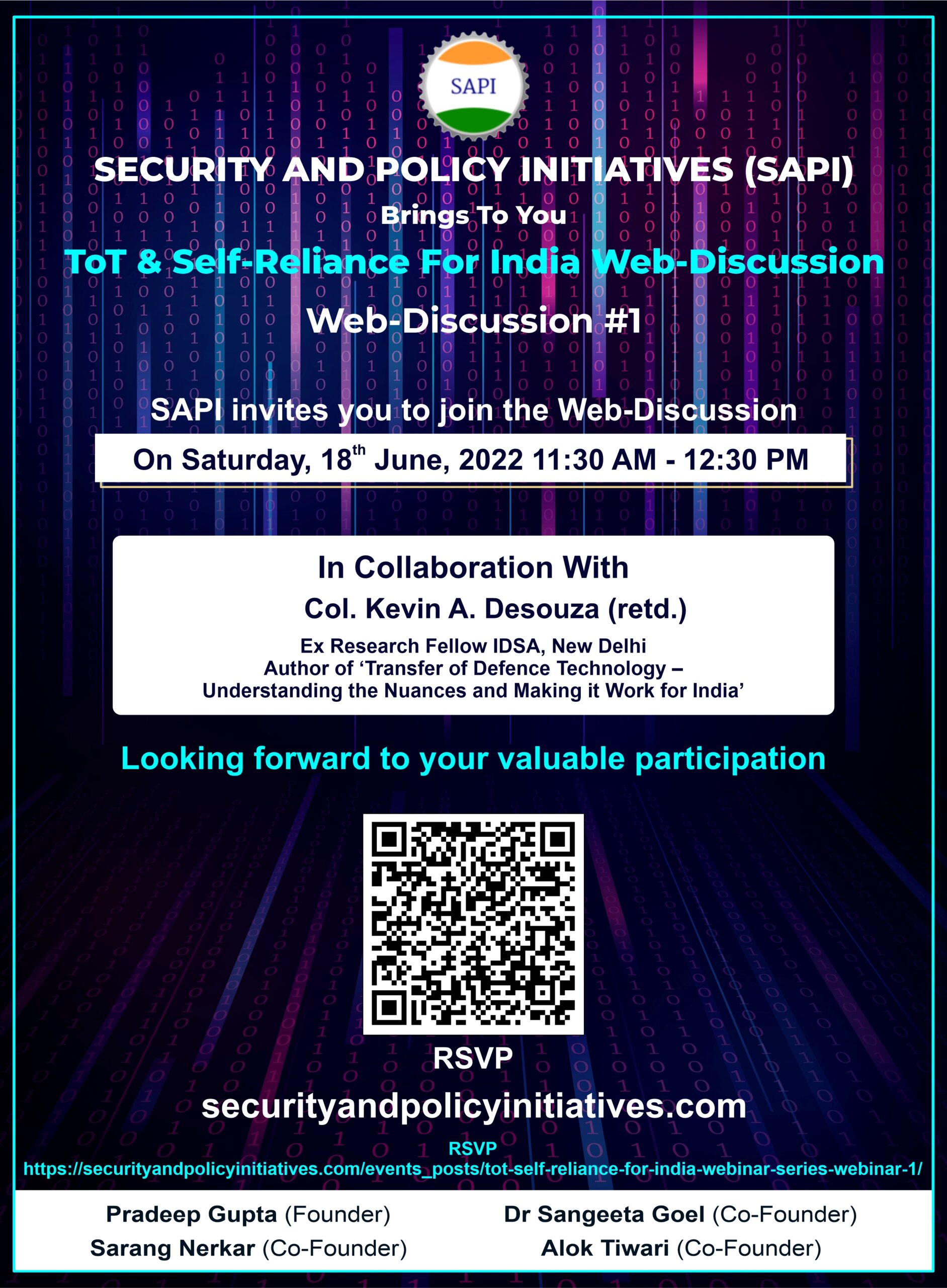 ToT & Self-Reliance For India Webinar Series - Web-Discussion 1
